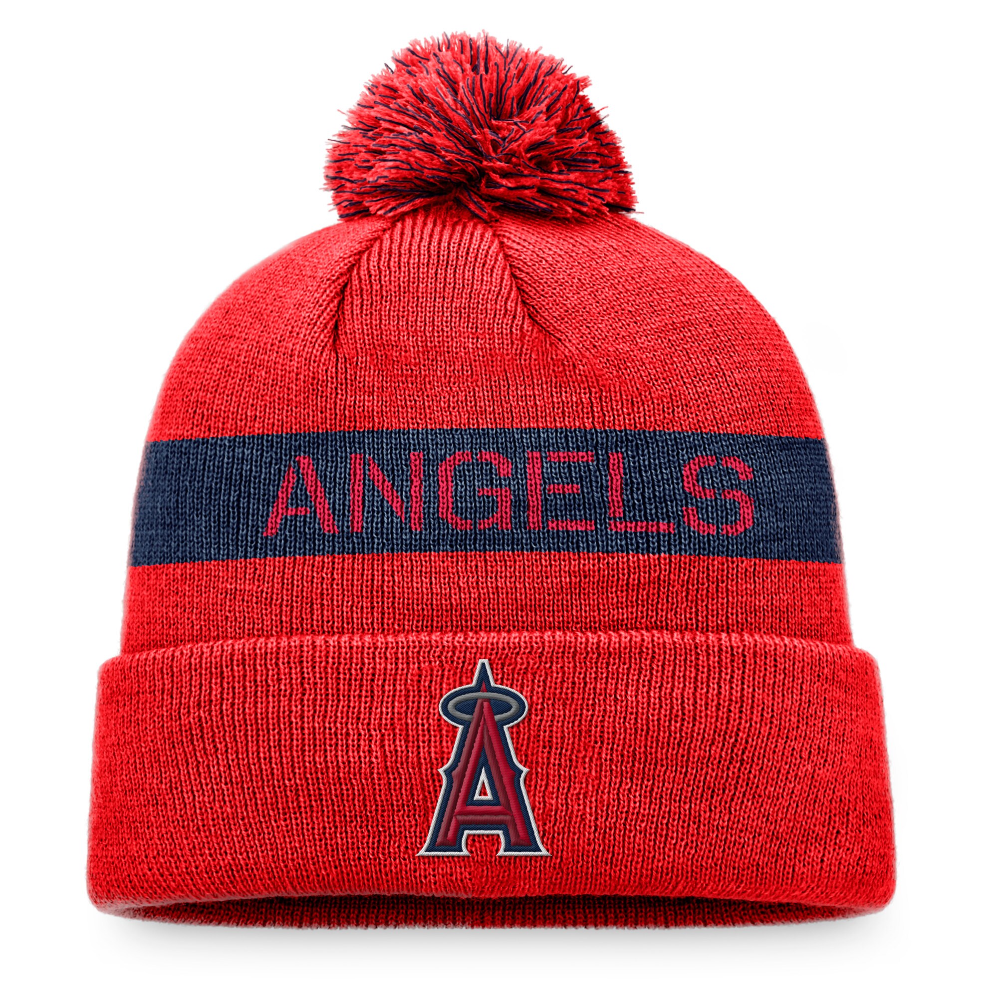 Los Angeles Angels Jerseys Shop – mens los angeles angels fanatics rednavy league logo cuffed knit hat with pom Baseball Jerseys and Caps for Fans