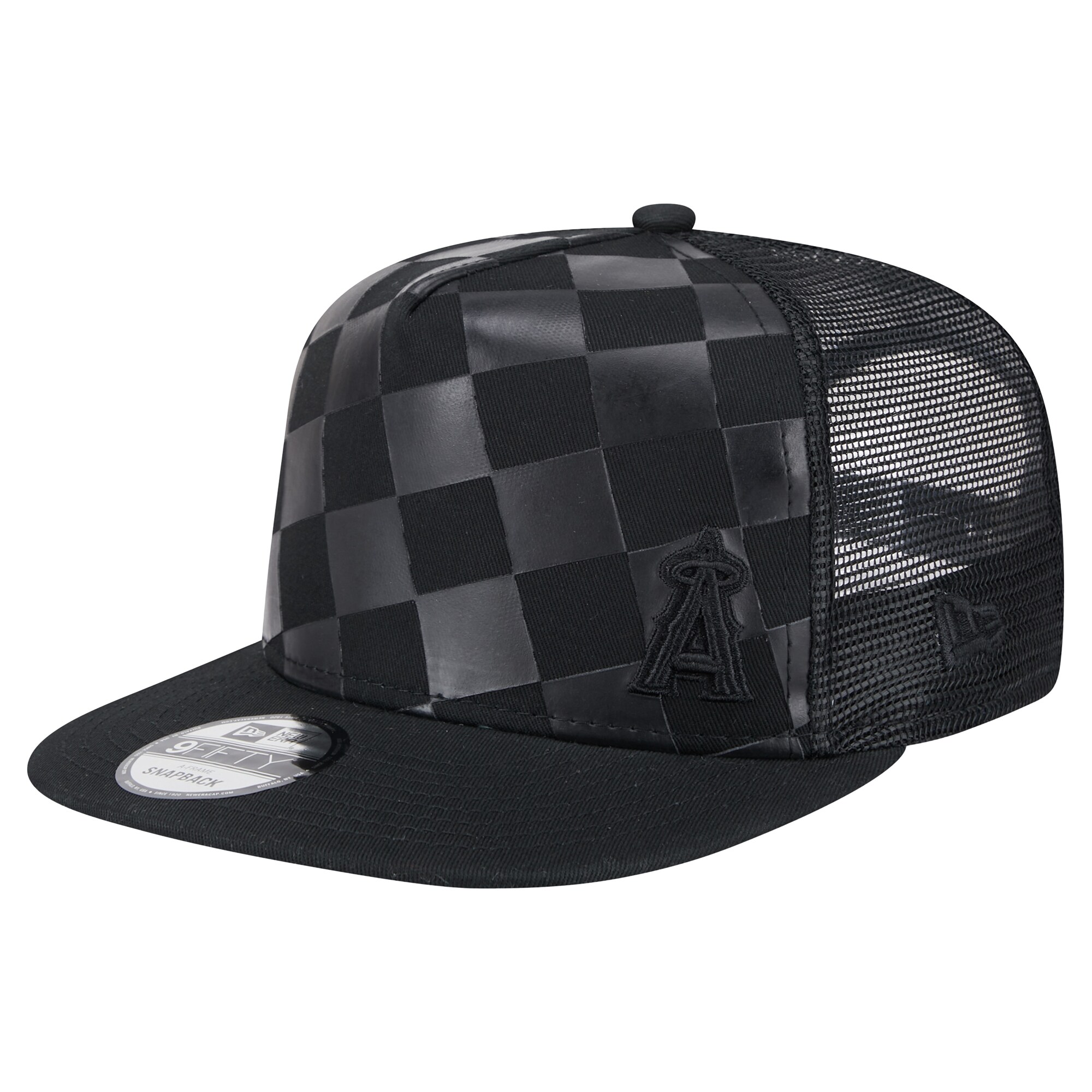 Los Angeles Angels Jerseys Shop – mens los angeles angels new era black score check a-frame trucker 9fifty snapback hat Baseball Jerseys and Caps for Fans