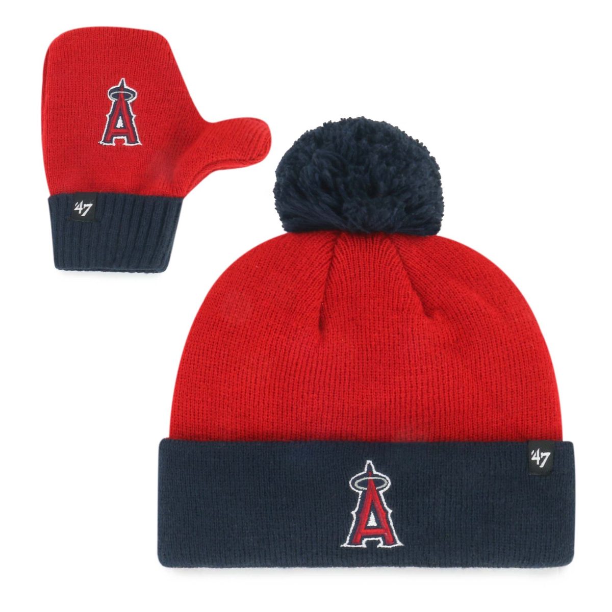 Los Angeles Angels Jerseys Shop – toddler los angeles angels 47 red bam bam cuffed knit hat with pom  mittens set Baseball Jerseys and Caps for Fans