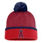 Los Angeles Angels Jerseys Shop – womens los angeles angels fanatics red fundamental jacquard cuffed knit hat with pom Baseball Jerseys and Caps for Fans