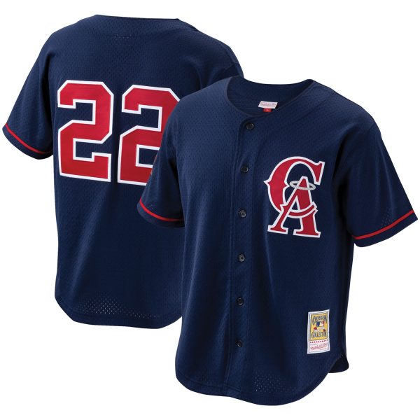 Los Angeles Angels Jerseys Shop – mens california angels bo jackson mitchell  ness navy cooperstown collection mesh batting practice button-up jersey Baseball Jerseys and Caps for Fans